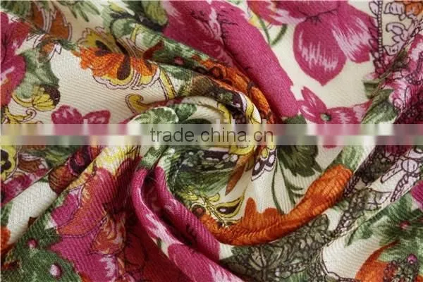 Flower Printed Wool Long Scarf photo-4