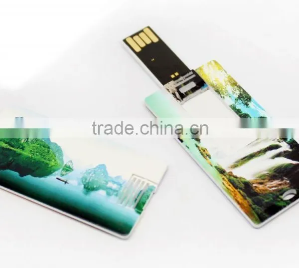Plastic Card Type Usb Flash Drive, Custom Blank Usb Card With Keychain, Free Full Color Printing Usb Memory Card photo-2