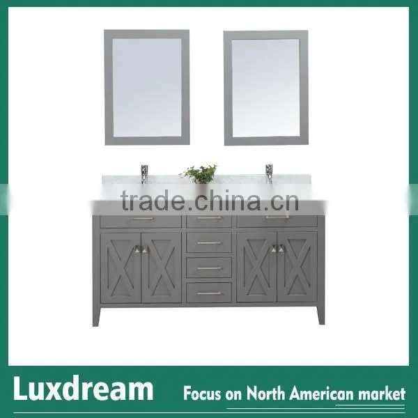 60 Inch Double Sink Bathroom Vanity for Two People Used