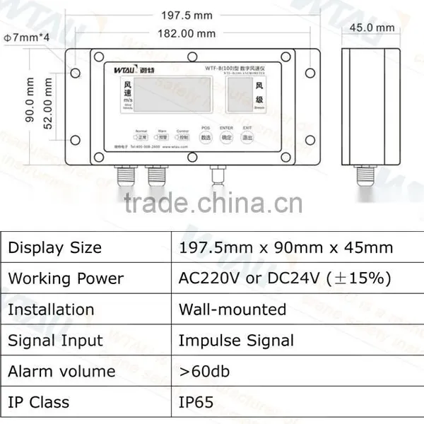 China Wholesale Cheap Anemometer Sensor WTF-B100 photo-3