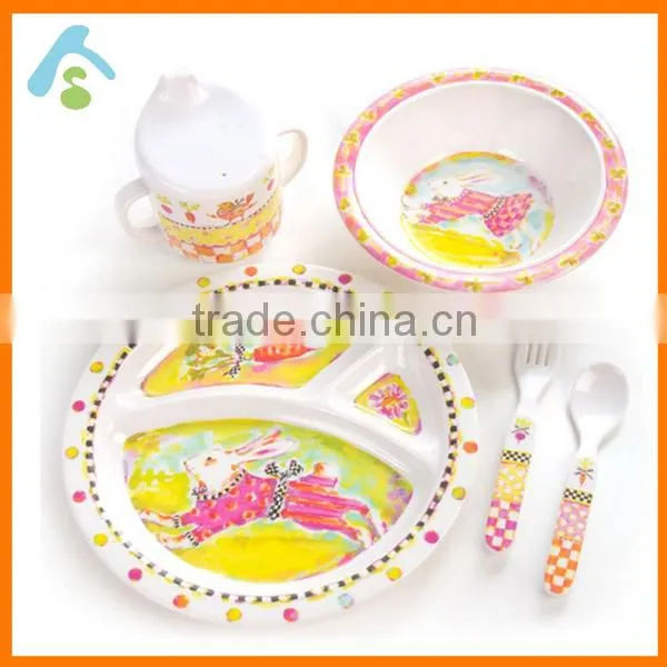 Very Popular Pruduct in Europe Melamine Plastic Children Dinnerware Set for Sale photo-2