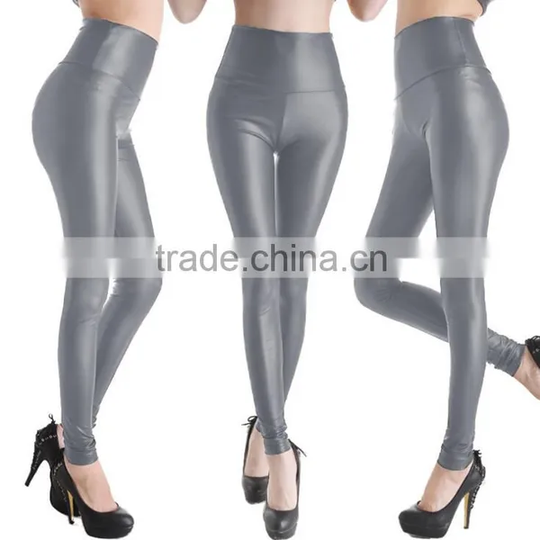 Multicolors Leather Look Fashion Sexy Women High-waist Leggings photo-2