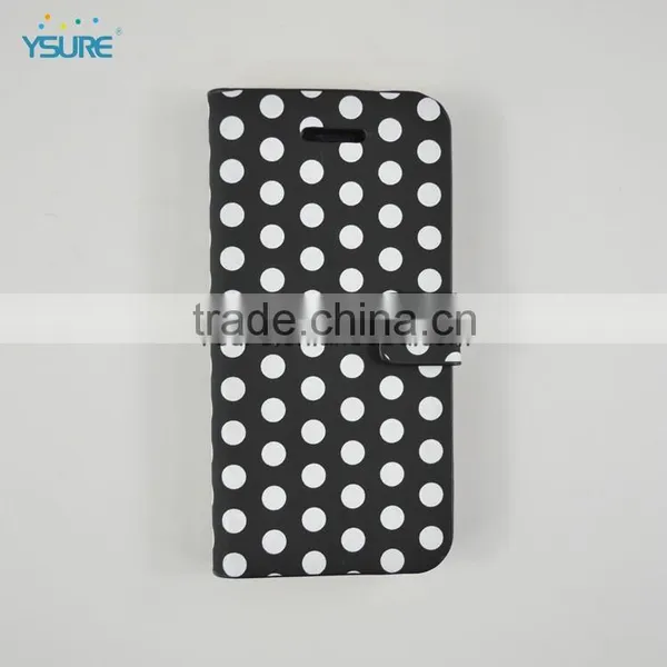 Simple Style PU Leather Case For IPhone 5c With White Spot , Big Magnet and Support Ability That Easy to Watch Video photo-2