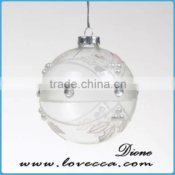 Shine-beautiful Xmas Ball Transparent Clear Hand-painted Shiny Decoration Christmas Glass Balls photo-6