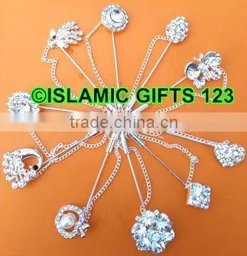 Hijab Pins- Scarf Pins Abaya -Nakab Pins-Islamic Pins-stone Dress Pins photo-5