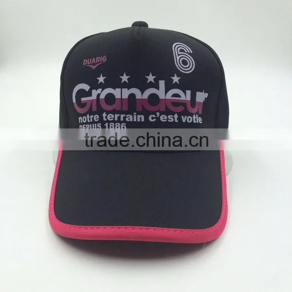 Cutomized Rubber Print Black 5 Panel Baseball Sports Cap photo-3