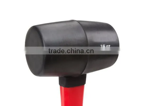 Plastic Mallet, Rubber Mallet Hammer Fiberglass Handle Rubber Mallet, 16-Ounce photo-2