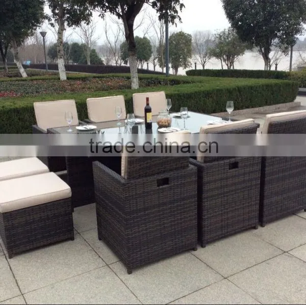 Patio Furniture Dining Set Garden Outdoor Patio Furniture Sets Wicker Outdoor Patio Cube Sets W/ Cushions photo-4