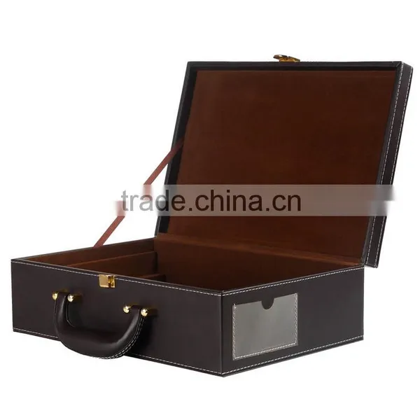 Chinese Factories Wholesale Custom High-grade PU Leather Storage Box, Dark Brown Gift Box photo-2