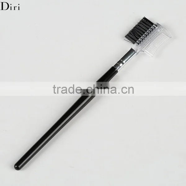 Black Handle Synthetic Fiber Brow Eyelash Brush and Comb photo-2