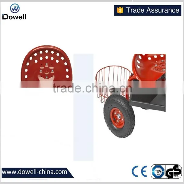 TC4501E Deluxe Tractor Scoot With Bucket Basket Heavy Duty Steerable Garden Seat CartTC4501EHome Garage Utility Rolling Work Sea photo-3