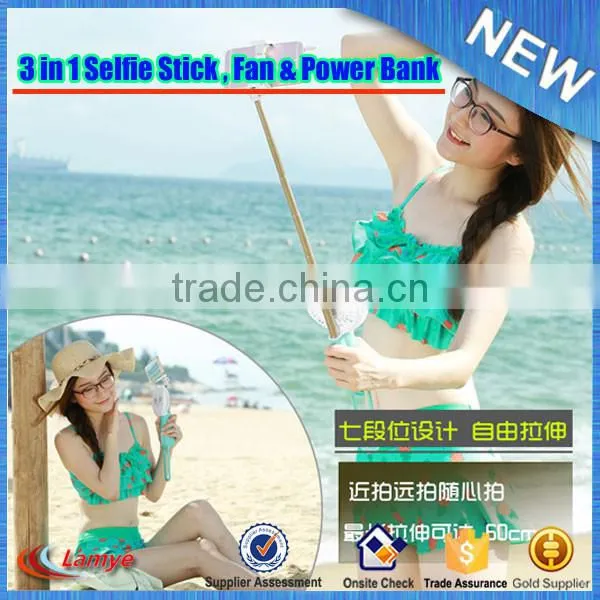 New Product Summer Power Bank Mini USB Fan Selfie Stick With Fan Factory Wholesale photo-6