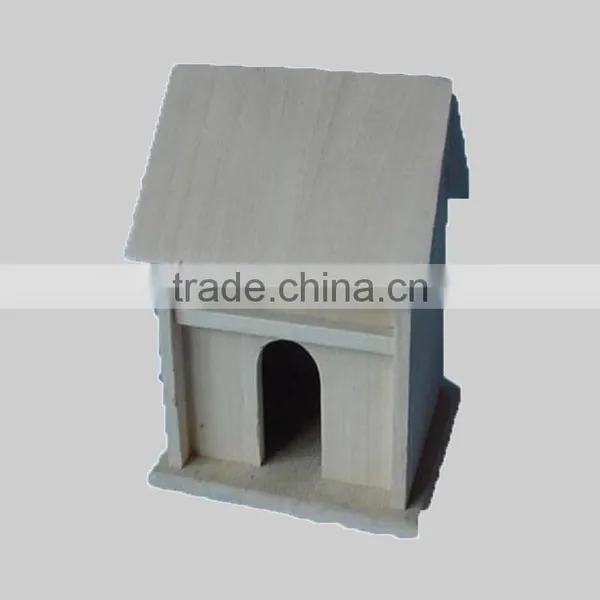 Eco-friendly Unfinished Small Wood Crafts Wooden Decorated Bird House photo-3