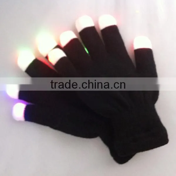 Wholesale LED Light Gloves, Black Acrylic Touch Screen Gloves, Custom Fashion Black Gloves photo-2