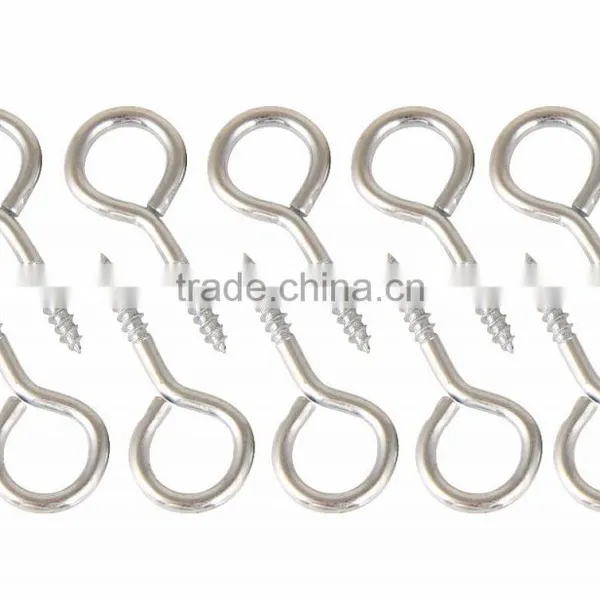Silver Color Zinc Plated Metal Cup Hooks Eye Shape Screw Hooks Self-tapping Screws Hooks Ring photo-5