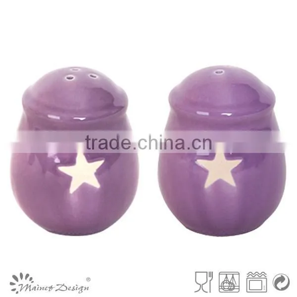 New Design Ceramic Salt and Pepper Shaker,Customized Stoneware Salt Pepper photo-2