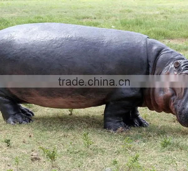 Outdoor Garden Decoration Resin Craft Fiberglass Fiberglass Hippo Statue photo-2
