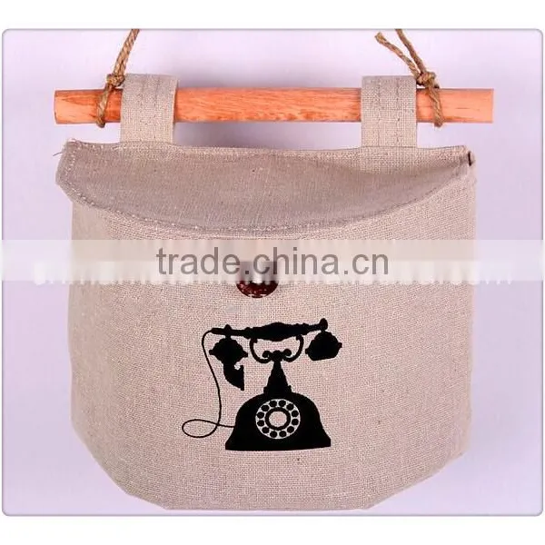 Wholesale Cotton Four Semicircular Hanging Bag With Natural Wood Stick ,and With Picture as Show photo-5
