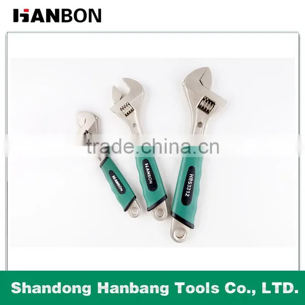 Ferronickel and Plastic Handle Adjustable Wrench
