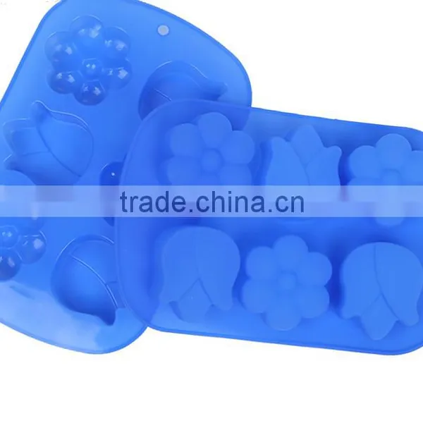 11036 Six Cavities Three Different Flower Shaped Promotional Gift Silicone Cake Mold photo-5