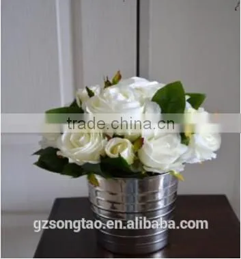 Home Mini Artificial Handle Rose Flower With Potted for Sale photo-4