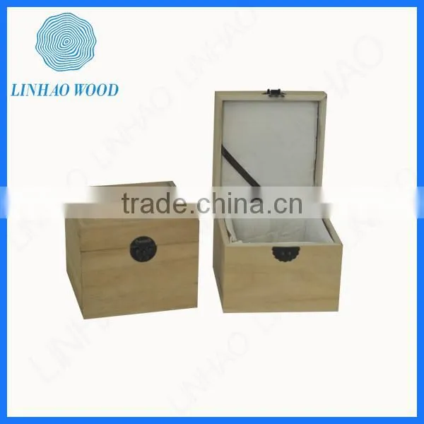 Newest Rectangle Wood Box With Metal Hinge photo-3