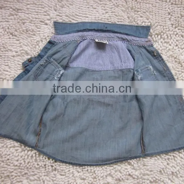 Kid's New Design Fashion Short Sleeve Denim Shirt Clothing Stocklots photo-5