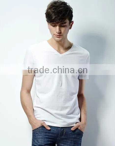 Cotton T-shirt for Men/men's Short Sleeve t Shirt/shirts for Men v Neck photo-4