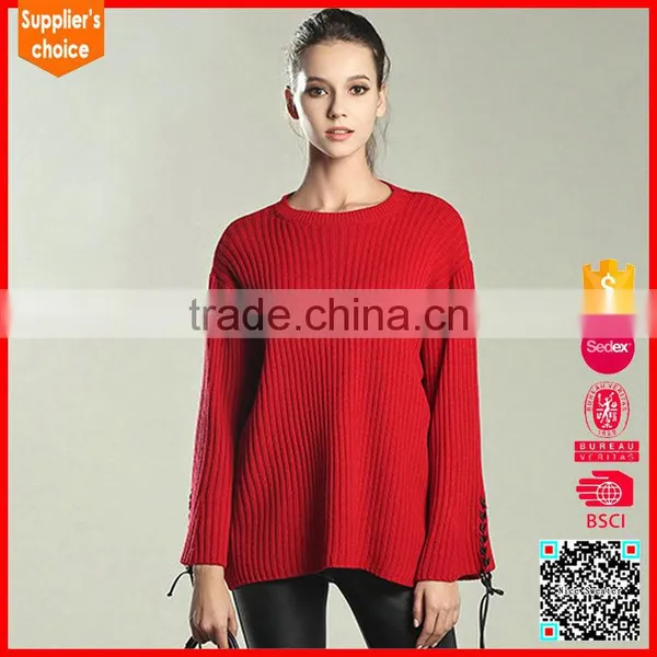 2017 Latest Design Loose Sleeves Top Women Loose Sweater Pullover photo-2