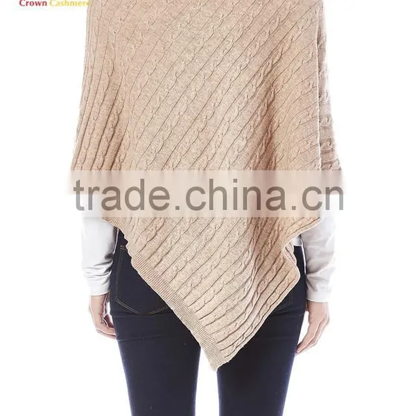 New Fashion Wrap Poncho Cable Cotton Ponchos photo-5