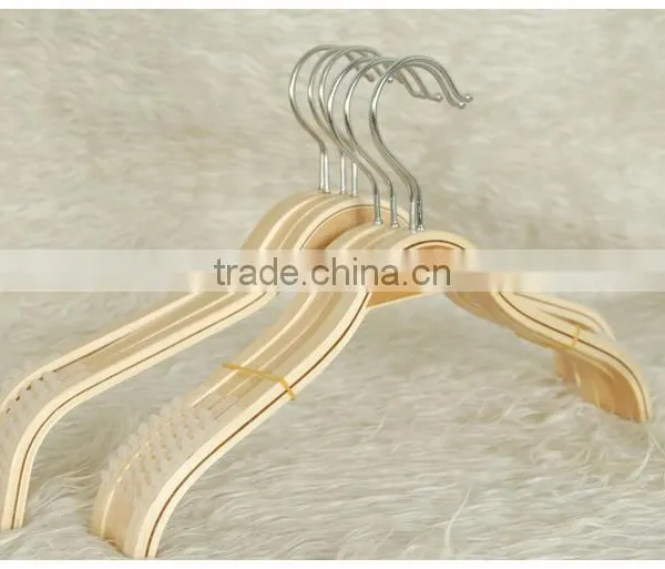 Multifunctional Wood Coat Hanger With 2 Durable Clips Strong Wood Pants Hanger photo-2