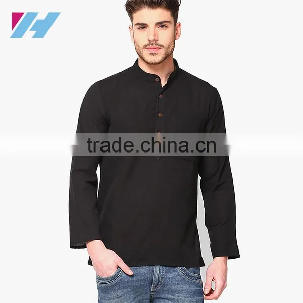 Men Fashion Long Sleeve Knee Length Cotton Kurta Designs photo-2