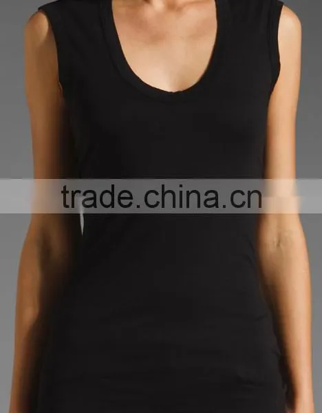 Scoop Neck Tank in Black photo-2