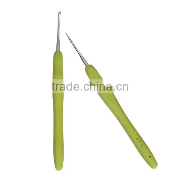 Factory Cheap Wholesale Green 13.7cm TPR Aluminum Crochet Hooks photo-3