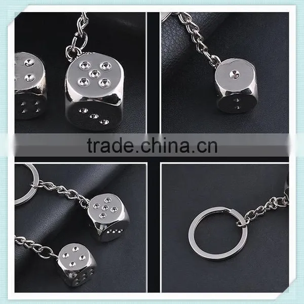 3D Dice Keychains Novelty Metal Keyrings Gifts photo-4