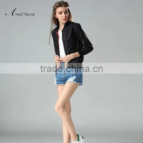 2017 Spring Black Bombers Woman Wears Wholesale Waterproof Fashion Quilted Bombers photo-6