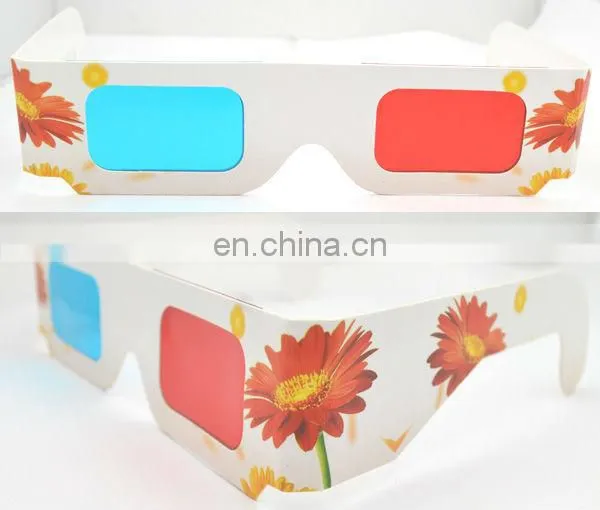 Red cyan PET lens paper 3D glasses