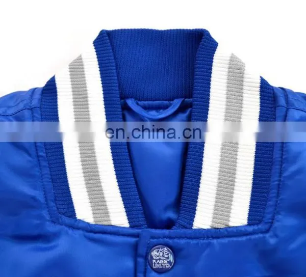 Fashion Design Custom Print Logo Pattern Mens Satin Baseball Varsity Jacket Quilted College Team Jackets photo-3