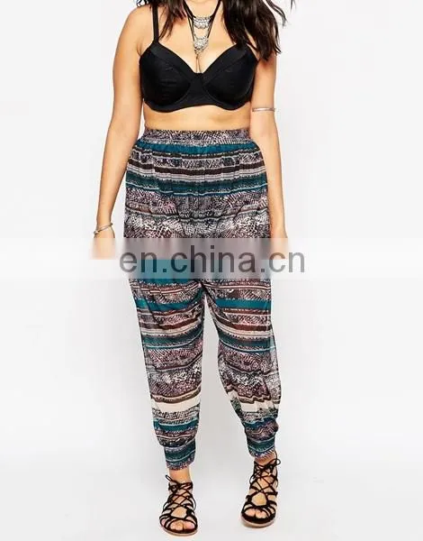 Dongguan City Beach Trouser Pants With Side Split in Print Clothing for Fat Women Clothing Xxxl Plus Size Clothing photo-3