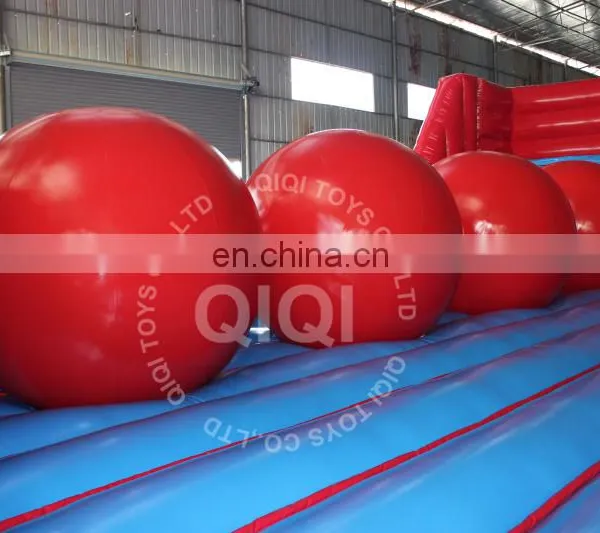 0.55mm PVC Tarpaulin Kids Funny Inflatable Leaps n Bounds Red Ball Game Course for Sale photo-4