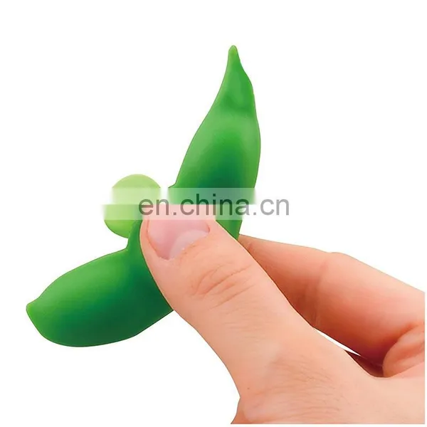 Fidget Toys Squeeze-a-Bean Edamame Keychain Keyring Extrusion Bean Pea Soybean Stress Relieving Chain Phone Pendants Fidget Bean photo-3