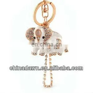 Elephant Child and Mother Cute Rhinestone Keychains CD-KD015
