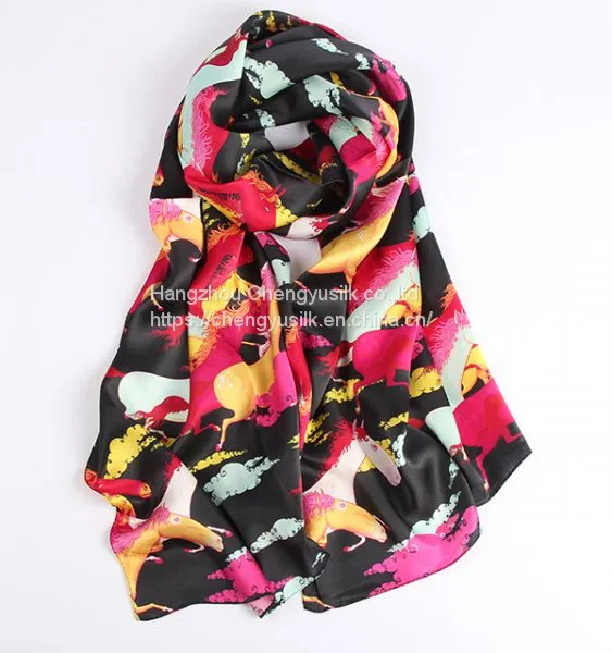 90*90 Head Scarf Digital Printing Square Women Scarf Hijab Headscarf photo-5