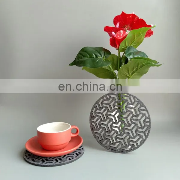 Grey Color Multifunctional Tea Cup Coaster Acrylic With Napkins Custom Felt Coasters photo-6