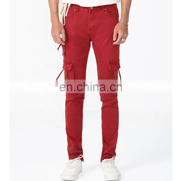 DiZNEW 2019 Mens Work Pants Wholesale Army Military Red Pants Cargo With Side Pockets photo-2