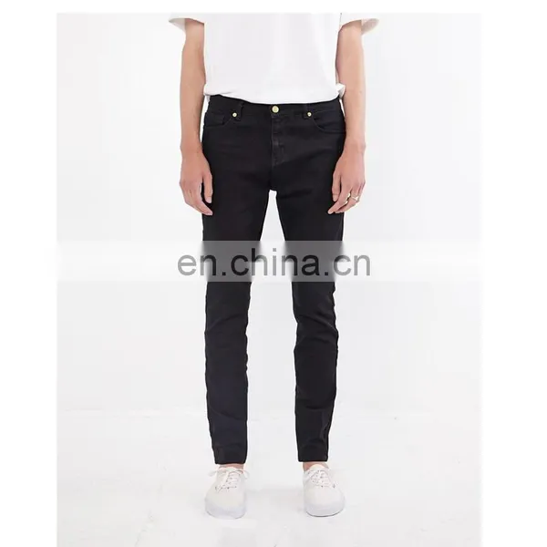 DiZNEW Custom High Waisted Men Black Straight Leg Stretch Bull Jeans photo-2