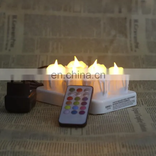 2020 Amazon Hot Seller 6 Packes Electric Flame Design Led Candle Rechargeable With Remote for Holiday Decoration photo-4