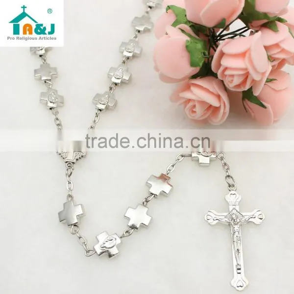 Cross Beads Metal Rosary photo-2