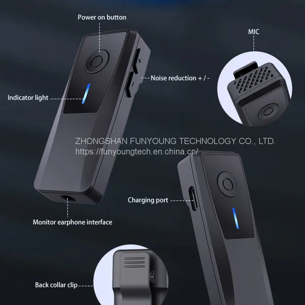 Lavalier Clip-on Wireless Microphone Bluetooth Cell Phone Live Special Noise-canceling Lapel Clip Microphone Recording Equipment Clip Microphone photo-3