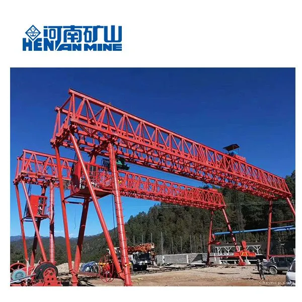 Truss Type Double Beam Rail Traveling Gantry Crane With Electric Winch for Concrete Construction